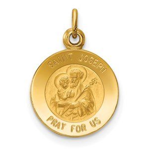 14k Yellow Gold Religious Saint Joseph Medal Necklace Pendant Bracelet Charm